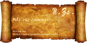 Mány Zsanett névjegykártya